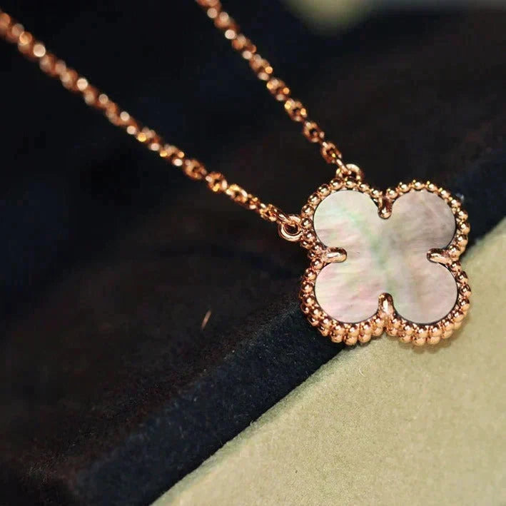 [⭐Shinejoy]CLOVER 15MM グレーマザーオブパールネックレス