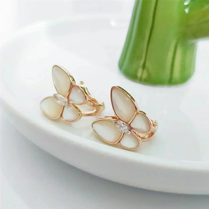 [⭐Shinejoy]バタフライモップダイヤモンドピアス