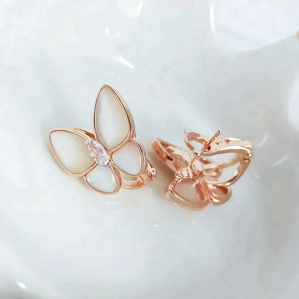 [⭐Shinejoy]バタフライモップダイヤモンドピアス