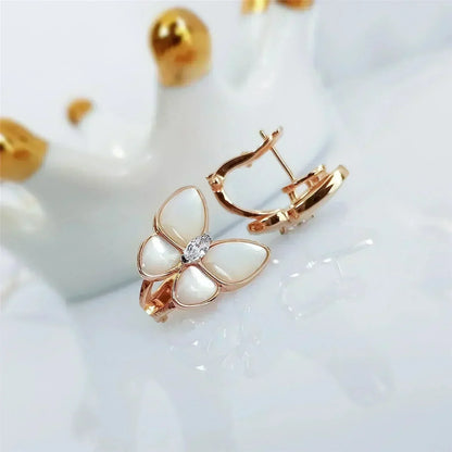 [⭐Shinejoy]バタフライモップダイヤモンドピアス