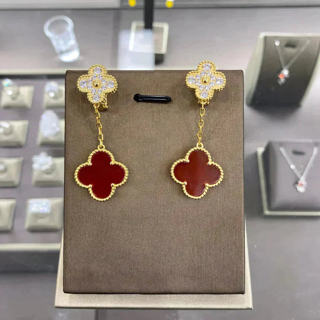 {
  "⭐Shinejoy": "CLOVER 2 MOTIFS DIAMOND EARRINGS (MULTIPLE CHOICES)"
}