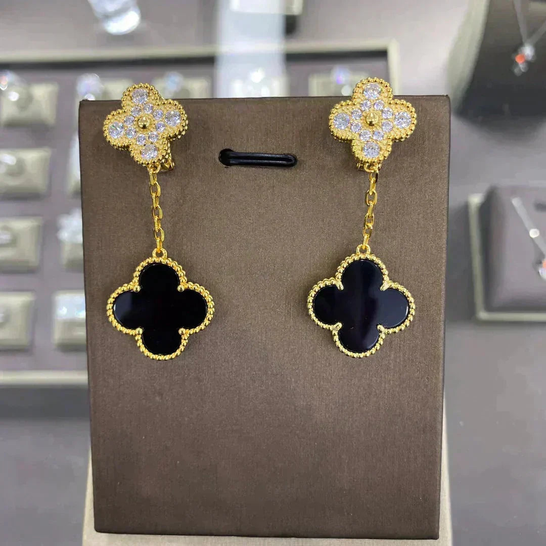 {
  "⭐Shinejoy": "CLOVER 2 MOTIFS DIAMOND EARRINGS (MULTIPLE CHOICES)"
}