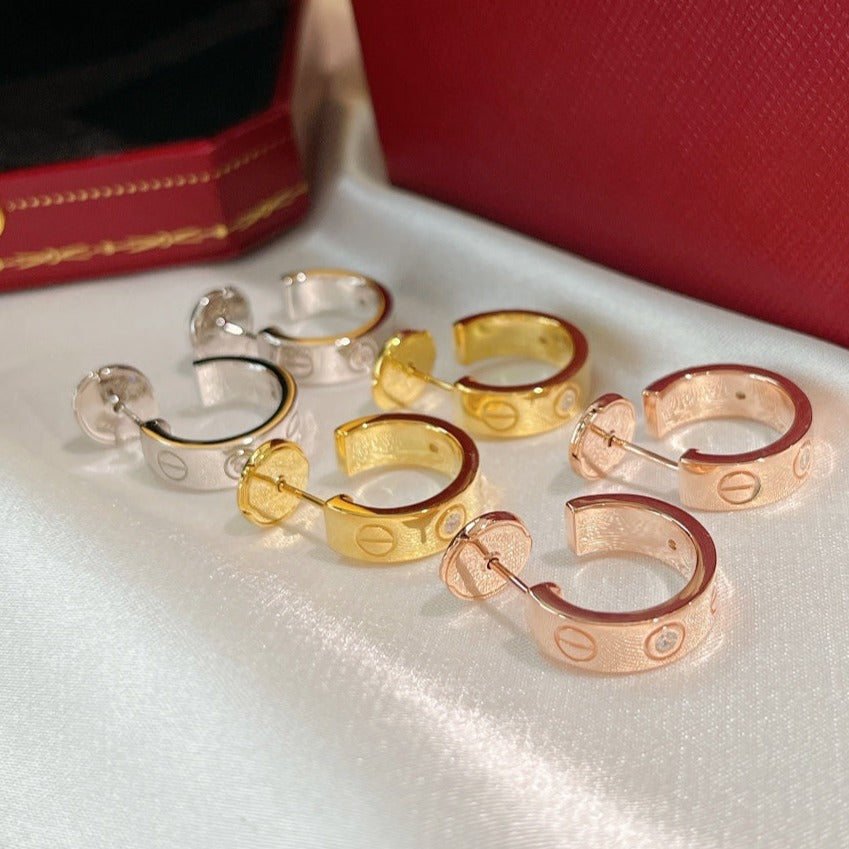 [⭐Shinejoy]LOVE EARRINGS 5.7MM 2 DIAMONDS
