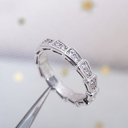 [⭐Shinejoy]セルペンティ リング シルバー ダイヤモンド パヴェ 3mm