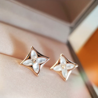 [⭐Shinejoy]スターMOPピンクゴールドピアス