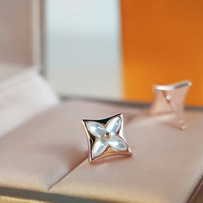 [⭐Shinejoy]スターMOPピンクゴールドピアス
