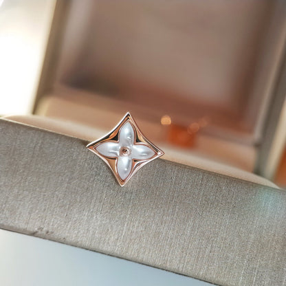 [⭐Shinejoy]スターMOPピンクゴールドピアス