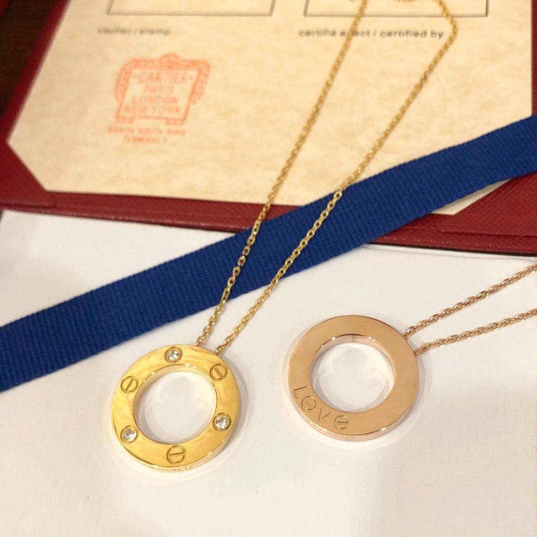 [⭐Shinejoy]LOVE ネックレス 16MM 3ダイヤモンド
