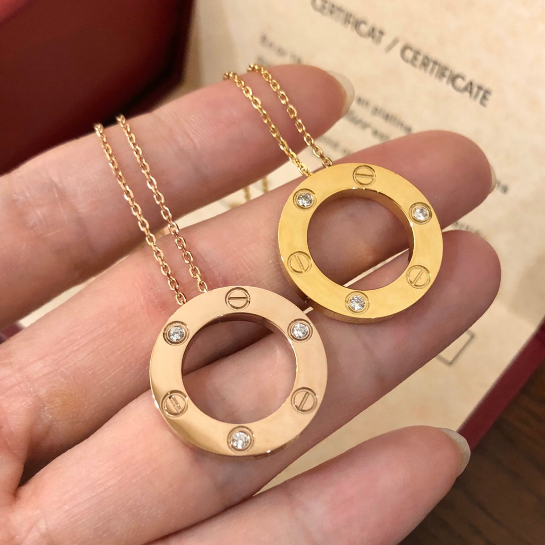 [⭐Shinejoy]LOVE ネックレス 16MM 3ダイヤモンド