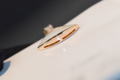 [⭐Shinejoy]DREAM HALSKETTE WEISSES PERLMUTT ROSÉGOLD 1 DIAMANT