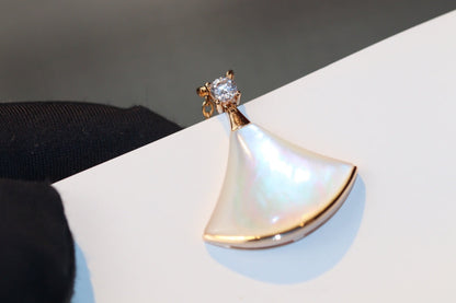 [⭐Shinejoy]DREAM HALSKETTE WEISSES PERLMUTT ROSÉGOLD 1 DIAMANT
