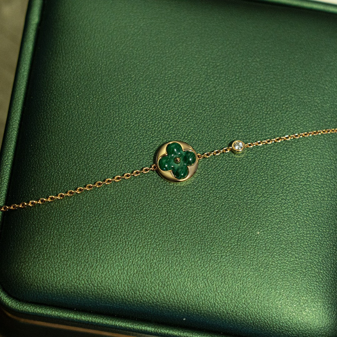 [⭐Shinejoy]SUN MALACHITE 1 ダイヤモンド ピンクゴールドブレスレット