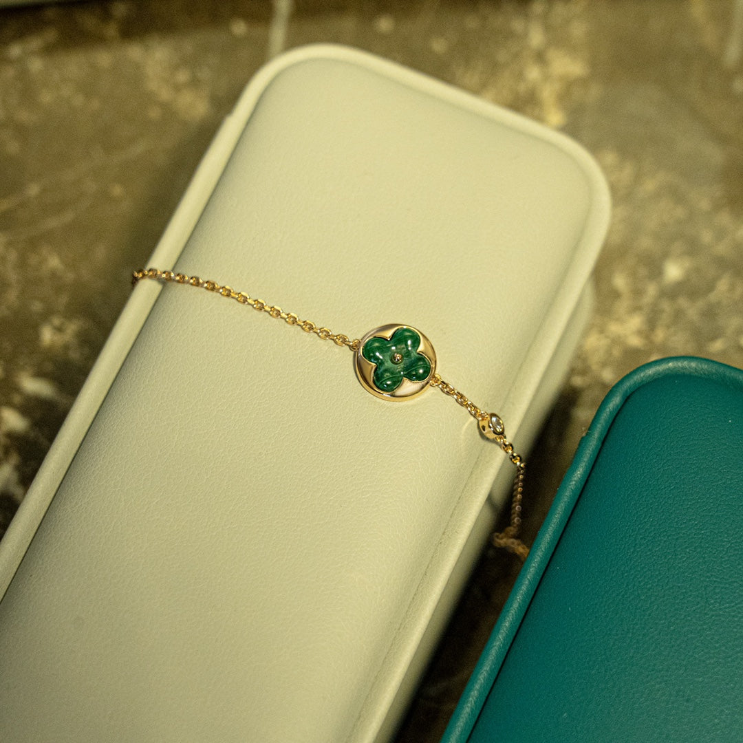 [⭐Shinejoy]SUN MALACHITE 1 ダイヤモンド ピンクゴールドブレスレット