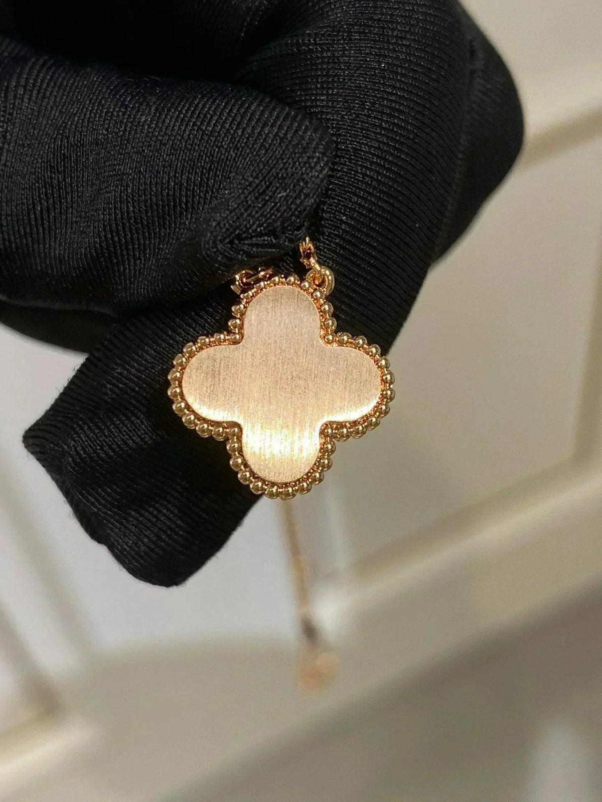 [⭐Shinejoy]CLOVER 15MM DIAMOND RHODONITE NECKLACE