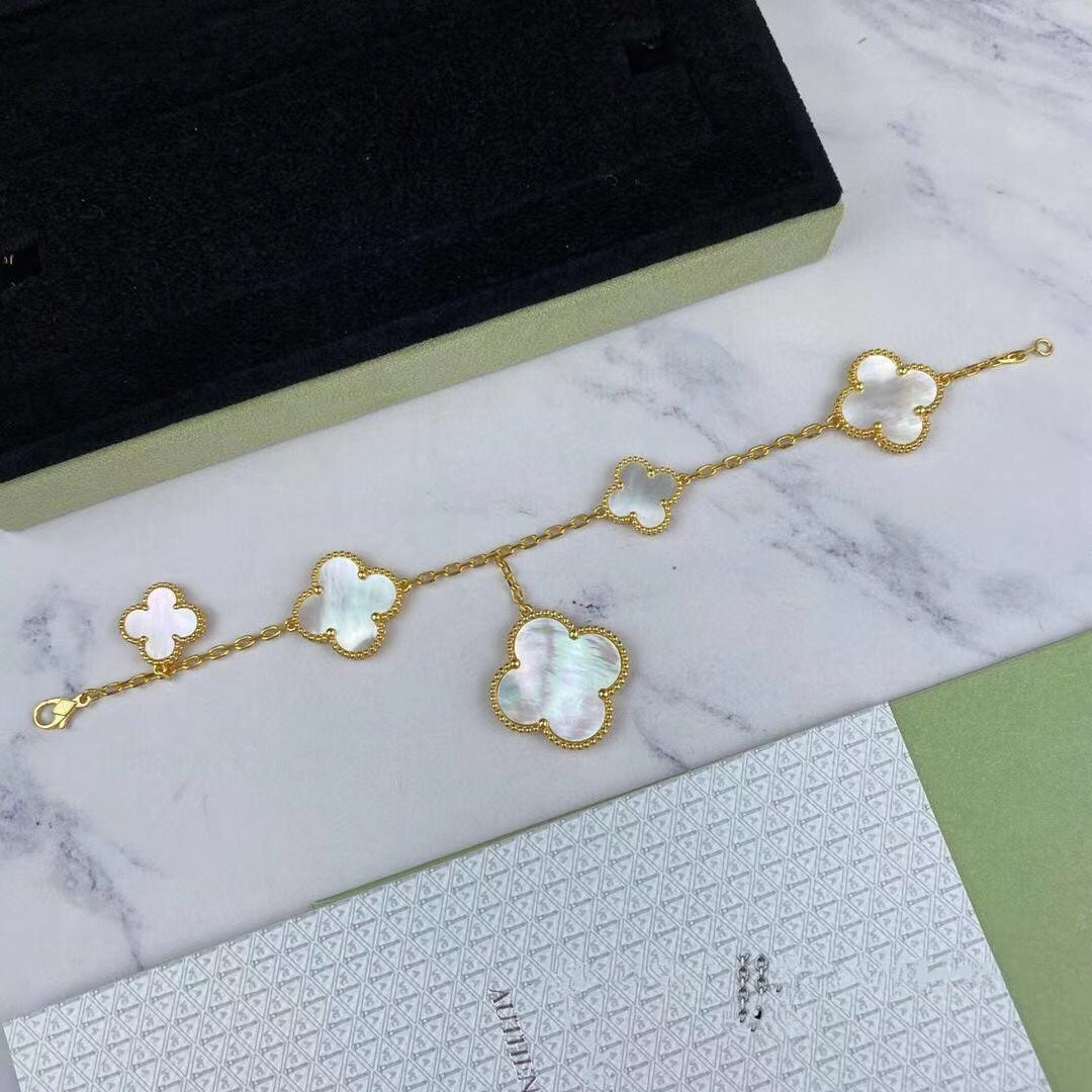[⭐Shinejoy]MAGIC CLOVER MOP GOLD BRACELET 5 MOTIFS