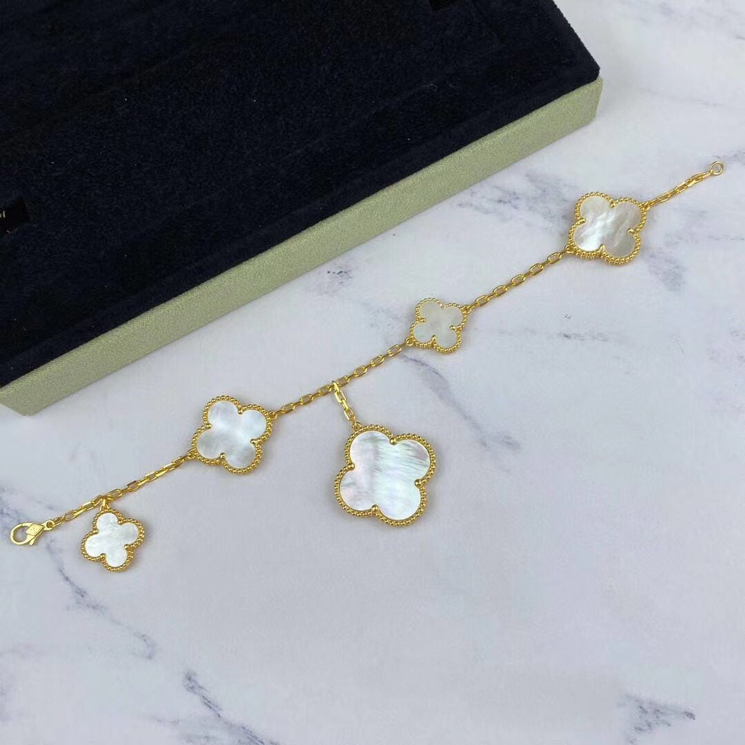 [⭐Shinejoy]MAGIC CLOVER MOP GOLD BRACELET 5 MOTIFS