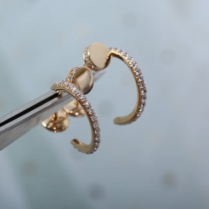 [⭐Shinejoy]ジュスト ピアス 12.75mm ピンクゴールド ダイヤモンド