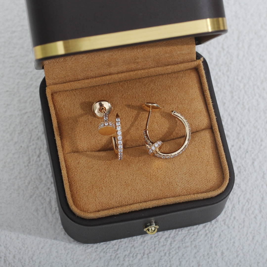 [⭐Shinejoy]ジュスト ピアス 12.75mm ピンクゴールド ダイヤモンド