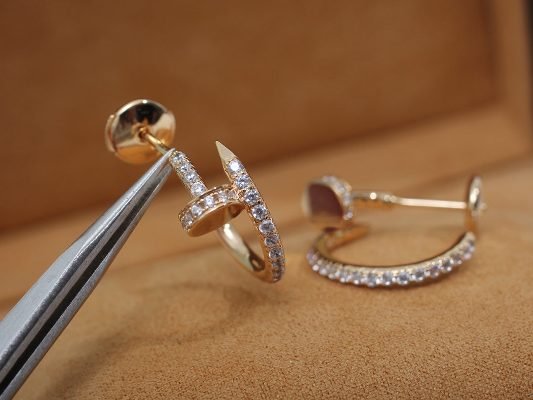 [⭐Shinejoy]ジュスト ピアス 12.75mm ピンクゴールド ダイヤモンド