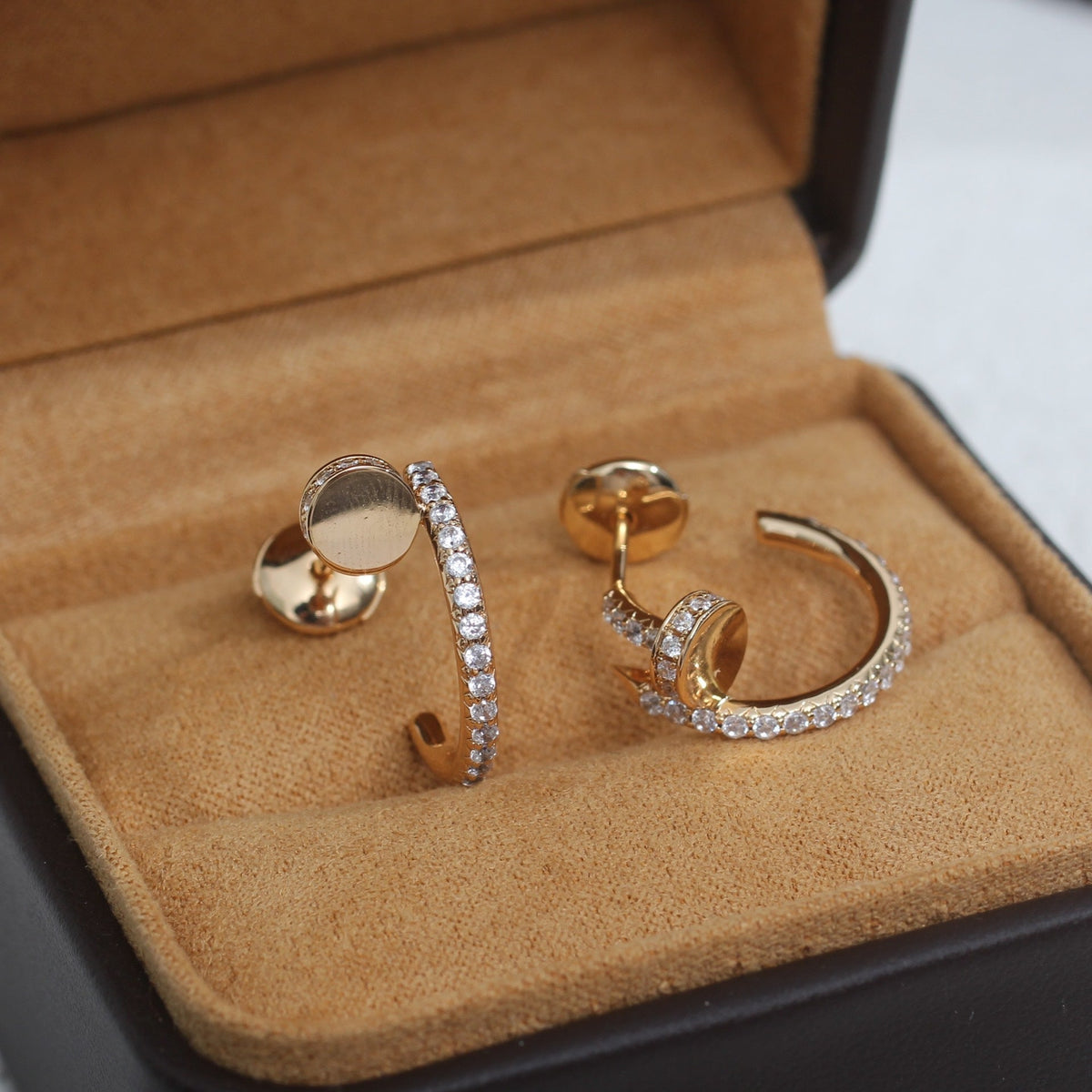 [⭐Shinejoy]ジュスト ピアス 12.75mm ピンクゴールド ダイヤモンド