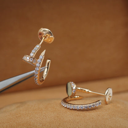 [⭐Shinejoy]ジュスト ピアス 12.75mm ピンクゴールド ダイヤモンド
