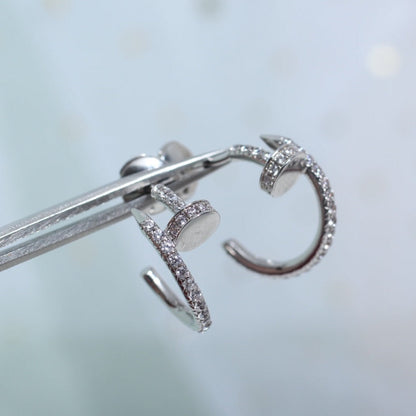 [⭐Shinejoy]ジュステ イヤリング 12.75MM シルバー ダイヤモンド