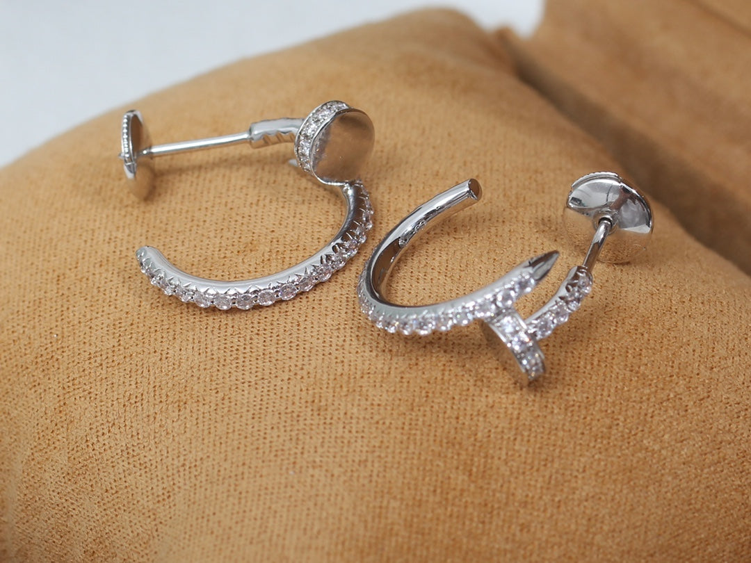 [⭐Shinejoy]ジュステ イヤリング 12.75MM シルバー ダイヤモンド