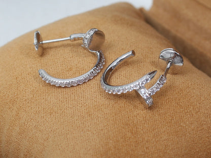 [⭐Shinejoy]ジュステ イヤリング 12.75MM シルバー ダイヤモンド