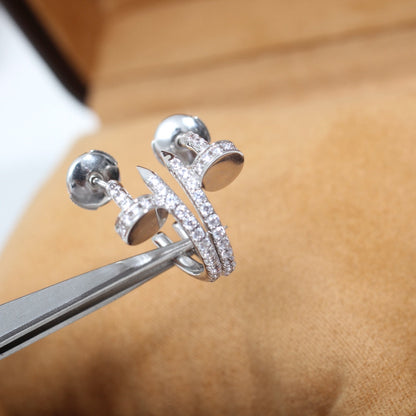[⭐Shinejoy]ジュステ イヤリング 12.75MM シルバー ダイヤモンド
