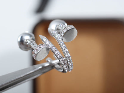 [⭐Shinejoy]ジュステ イヤリング 12.75MM シルバー ダイヤモンド