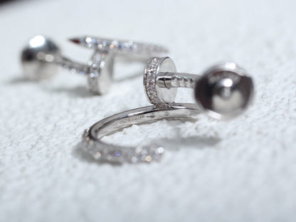 [⭐Shinejoy]ジュステ イヤリング 12.75MM シルバー ダイヤモンド