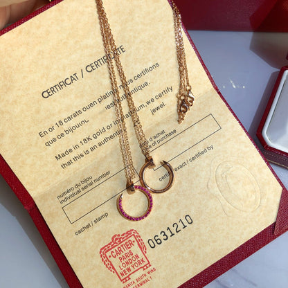 [⭐Shinejoy]JUSTE NECKLACE GOLD RED DIAMONDS