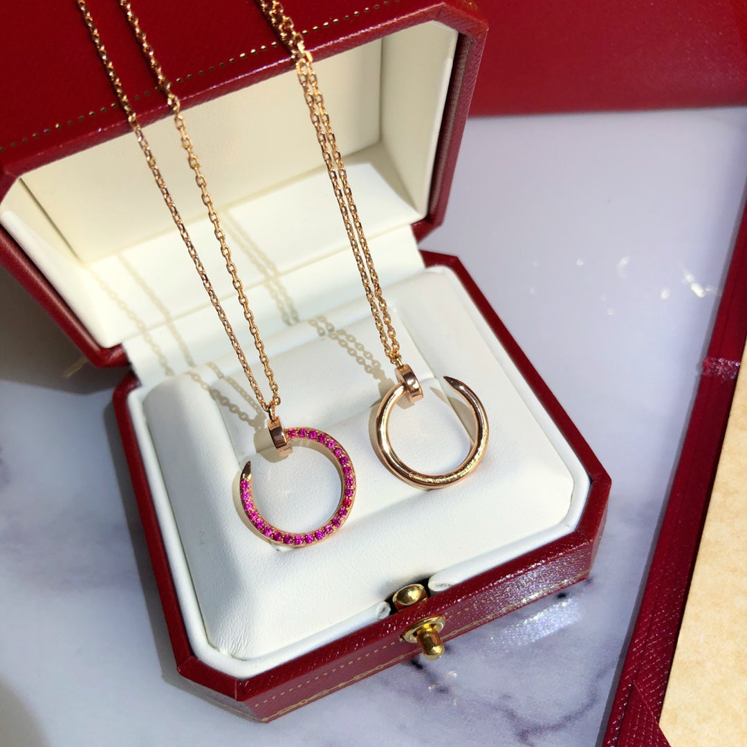 [⭐Shinejoy]JUSTE NECKLACE GOLD RED DIAMONDS