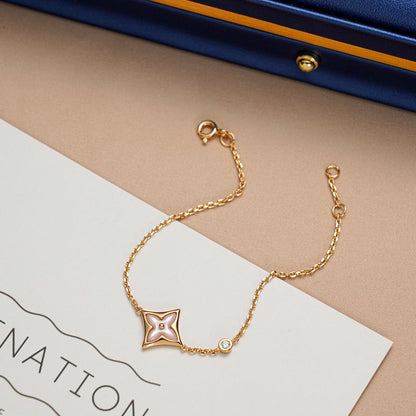 [⭐Shinejoy]スター1ダイヤモンド ピンクゴールドブレスレット