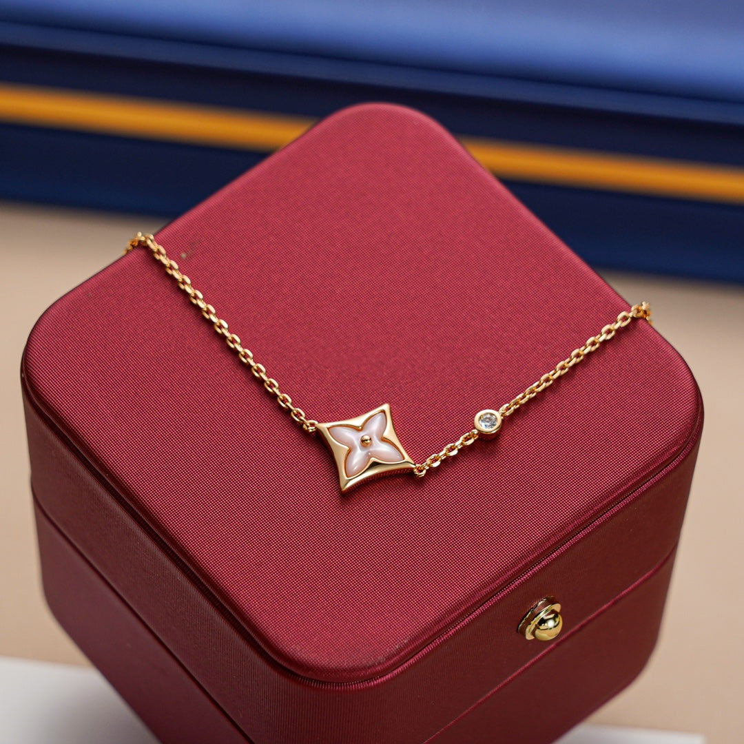 [⭐Shinejoy]スター1ダイヤモンド ピンクゴールドブレスレット