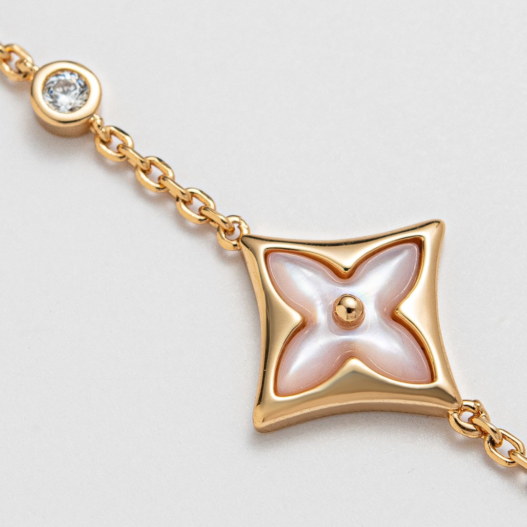 [⭐Shinejoy]スター1ダイヤモンド ピンクゴールドブレスレット