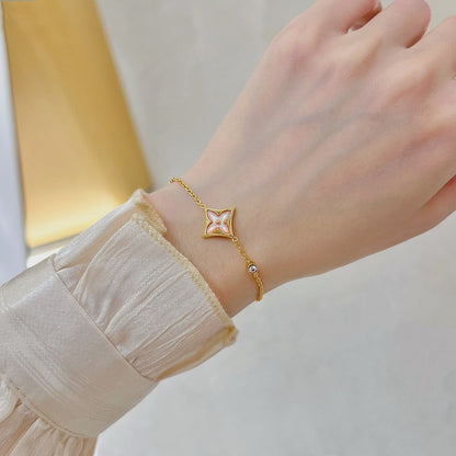 [⭐Shinejoy]スター1ダイヤモンド ピンクゴールドブレスレット