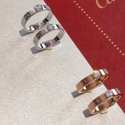 [⭐Shinejoy]LOVE リング 3.6MM 1粒ダイヤモンド