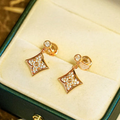 [⭐Shinejoy]スターダイヤモンドピアス ゴールド
