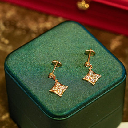[⭐Shinejoy]スターダイヤモンドピアス ゴールド