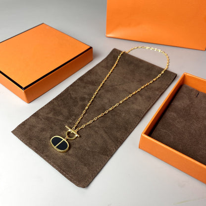 [⭐Shinejoy]CHAINE VERSO ブラックセラミックネックレス