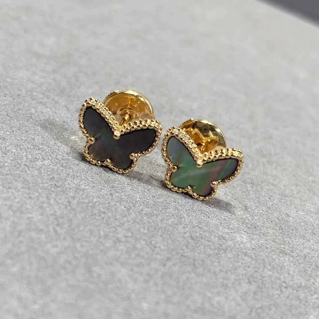 [⭐Shinejoy]バタフライ ダーク マザーオブパール ピアス