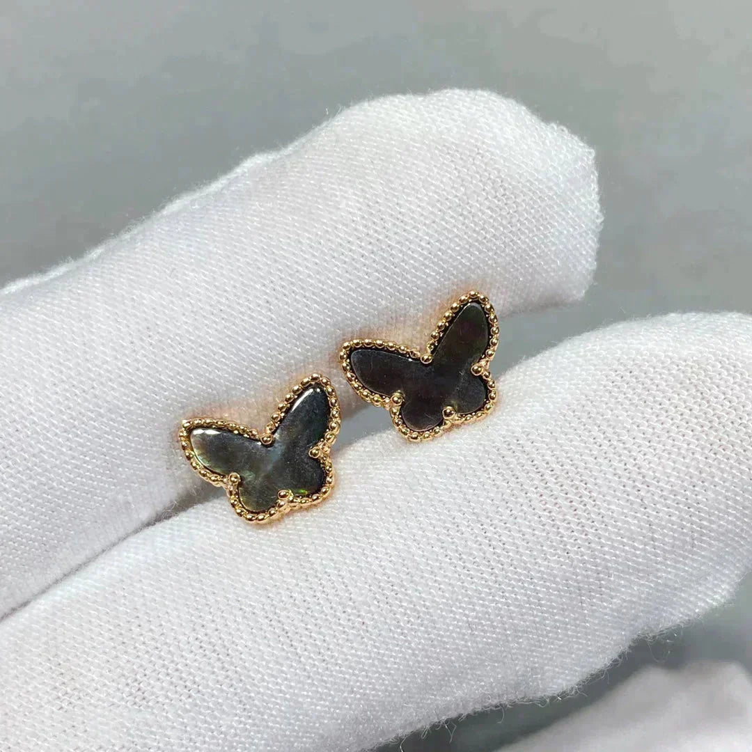 [⭐Shinejoy]バタフライ ダーク マザーオブパール ピアス