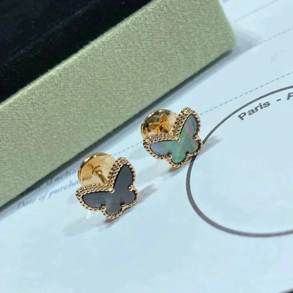 [⭐Shinejoy]バタフライ ダーク マザーオブパール ピアス