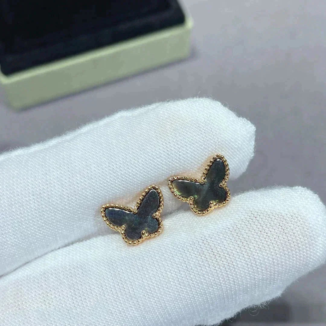 [⭐Shinejoy]バタフライ ダーク マザーオブパール ピアス
