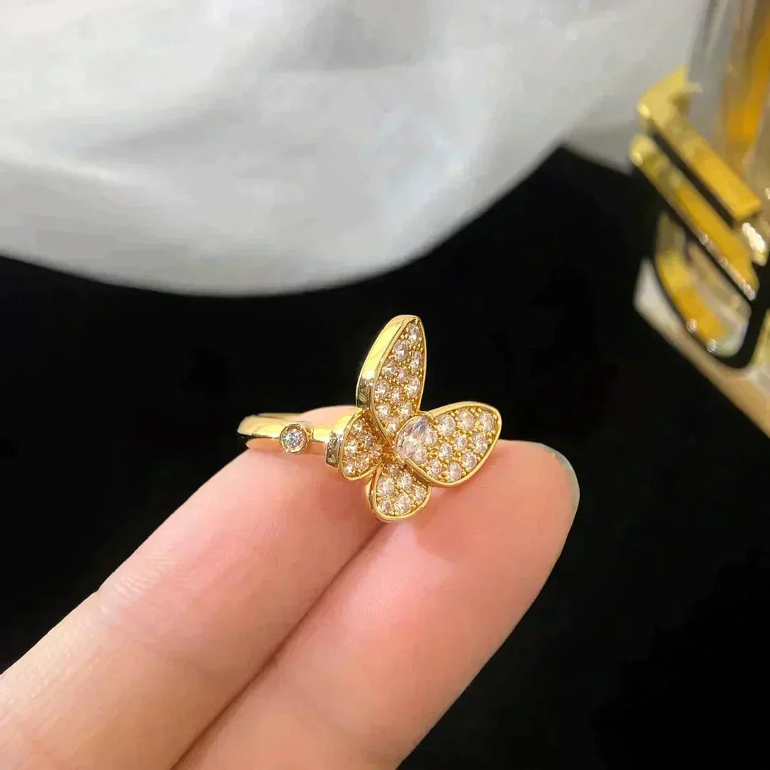 [⭐Shinejoy]バタフライ ダイヤモンドリング