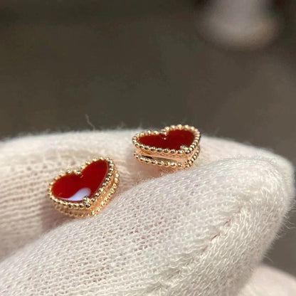 [⭐Shinejoy]ハートカーネリアン スタッドピアス