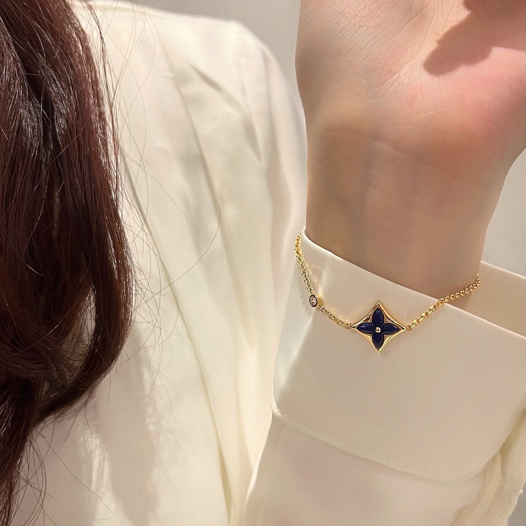 [⭐Shinejoy]カラースター ピンクゴールド ダイヤモンドブレスレット