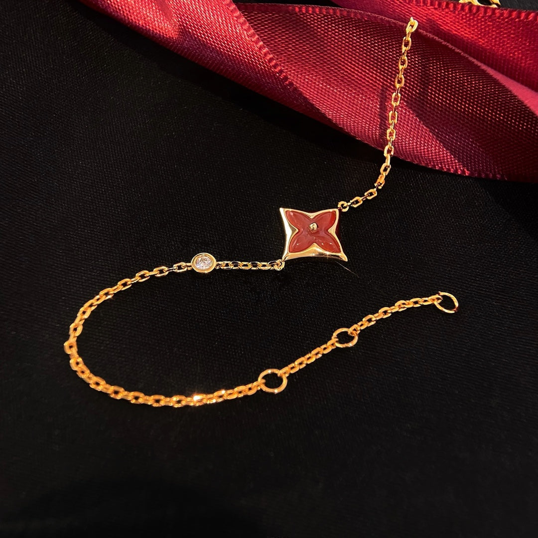 [⭐Shinejoy]COLOR STAR KARNELIAN ROSÉGOLD DIAMANTARMBAND