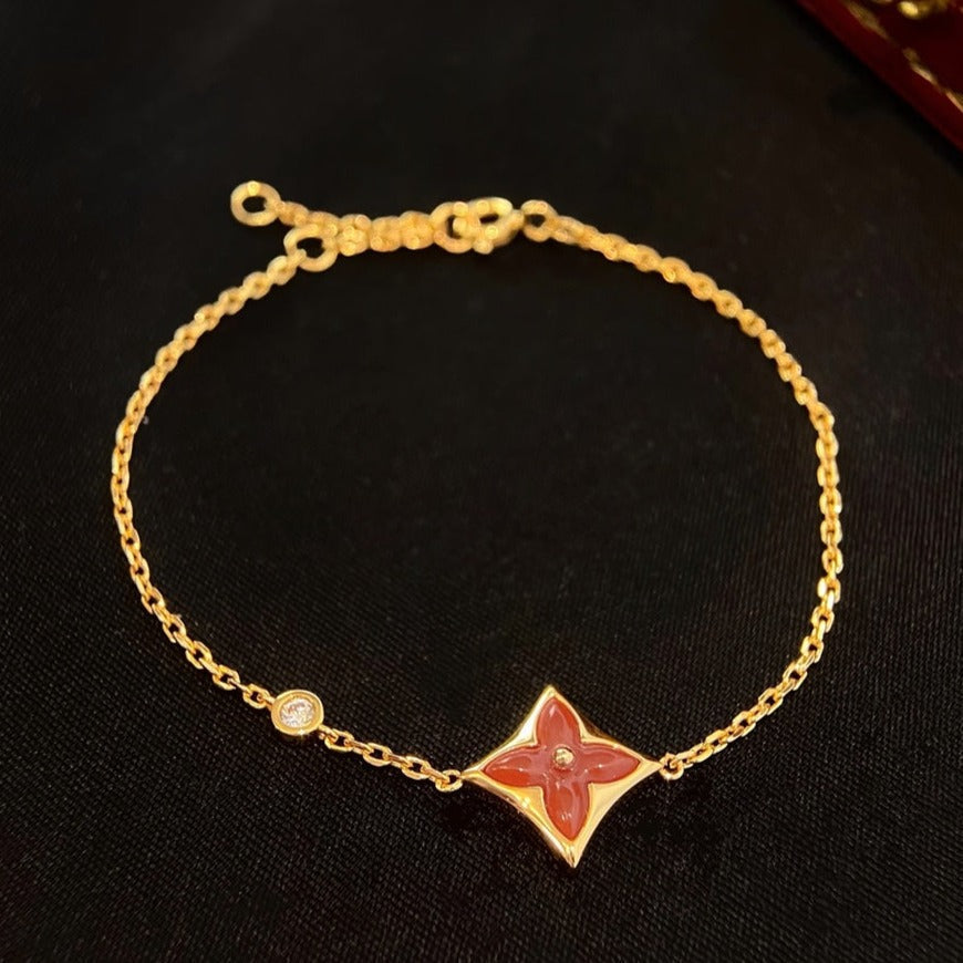 [⭐Shinejoy]COLOR STAR KARNELIAN ROSÉGOLD DIAMANTARMBAND